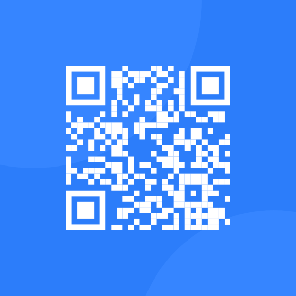 blue background qr code